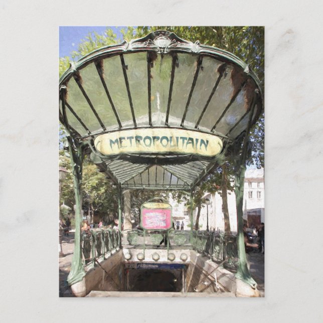 Abbesses Metro, Montmartre, Paris Postcard (Front)