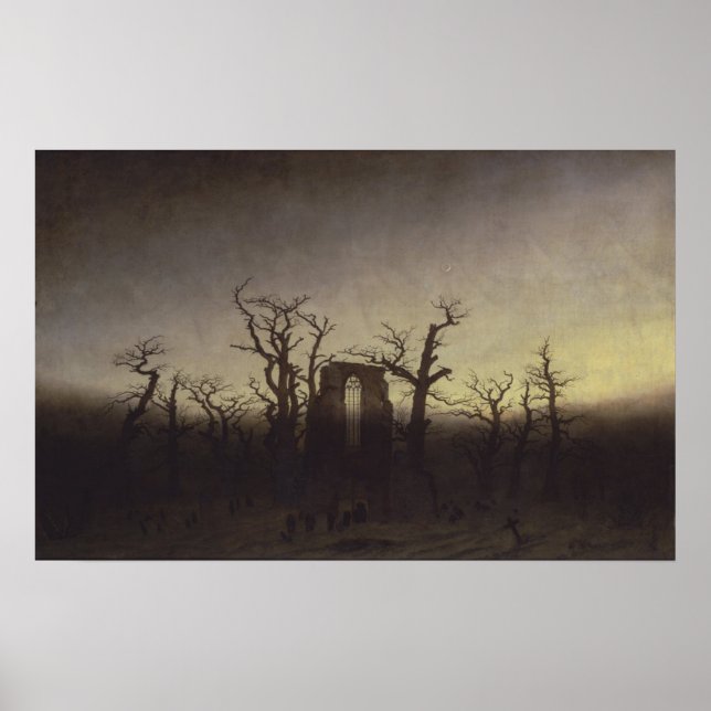 Abbey among Oak Trees by Caspar David Friedrich Poster (Front)