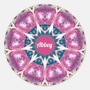 ABBEY ~ Bright Abstract Pattern ~ Personalised Classic Round Sticker