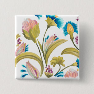 Abbey Floral Tiles - Spring Flowers 15 Cm Square Badge