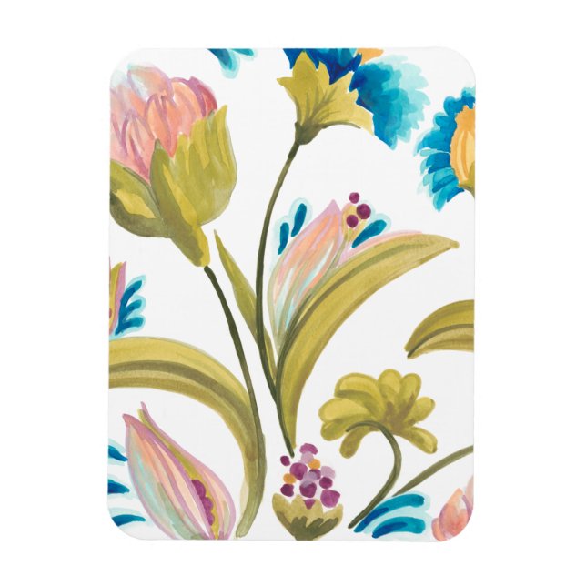 Abbey Floral Tiles - Spring Flowers Magnet (Vertical)