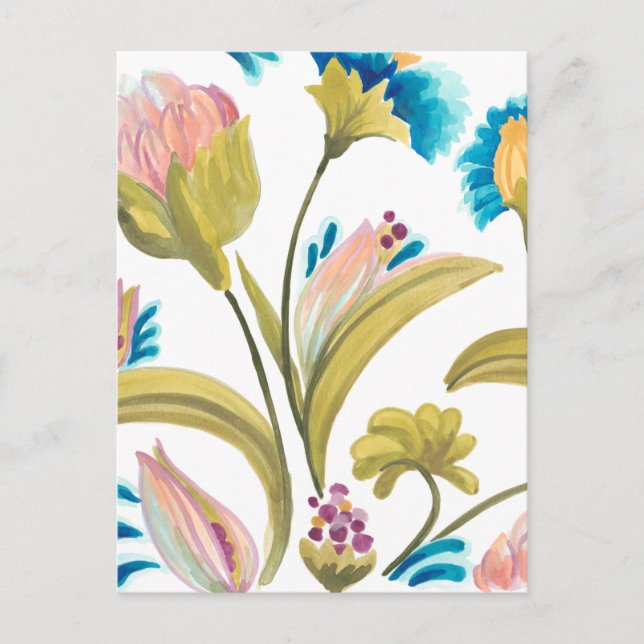 Abbey Floral Tiles - Spring Flowers Postcard (Front)