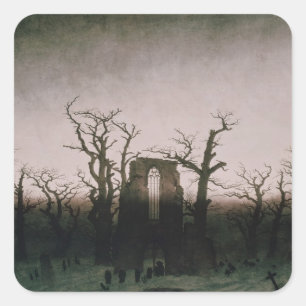 Abbey in the Oakwood, 1810 Square Sticker