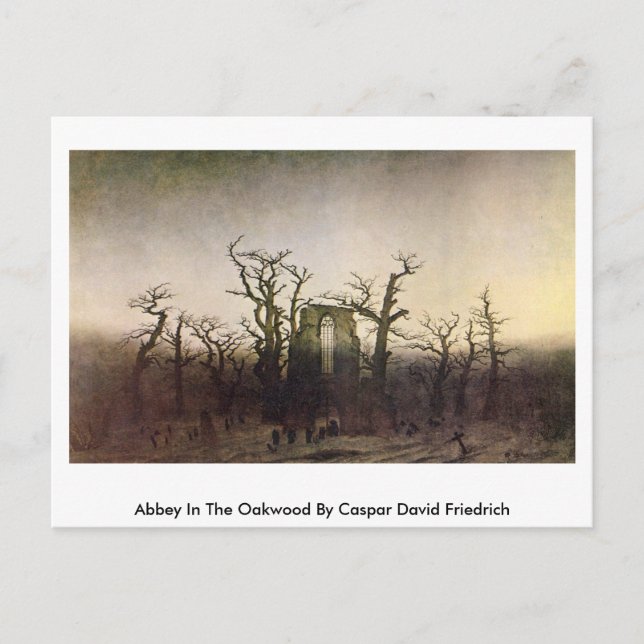 Abbey In The Oakwood By Caspar David Friedrich Postcard (Front)