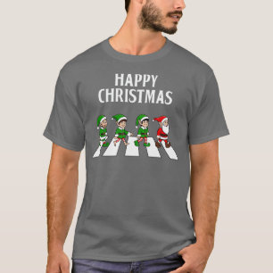 Abbey Road Christmas Santa and Elves T-Shirt