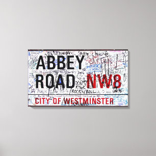 Abbey Road Sign London Covered in Graffiti