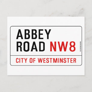 Abbey Road Street Sign Postcard