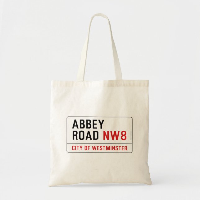 Abbey Road Street Sign Tote Bag (Front)