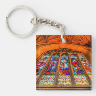 Abbey Stained Glass Window Key Ring
