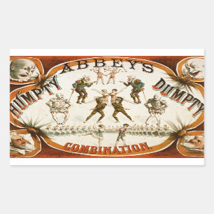Abbey's Humpty Dumpty Combination Circus Poster Rectangular Sticker