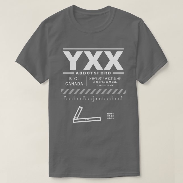 Abbotsford International Airport YXX T-Shirt (Design Front)