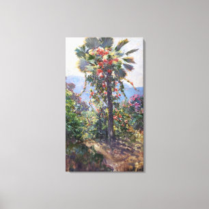 Abbott Fuller Graves Flowering Vines on Palm Tree Canvas Print