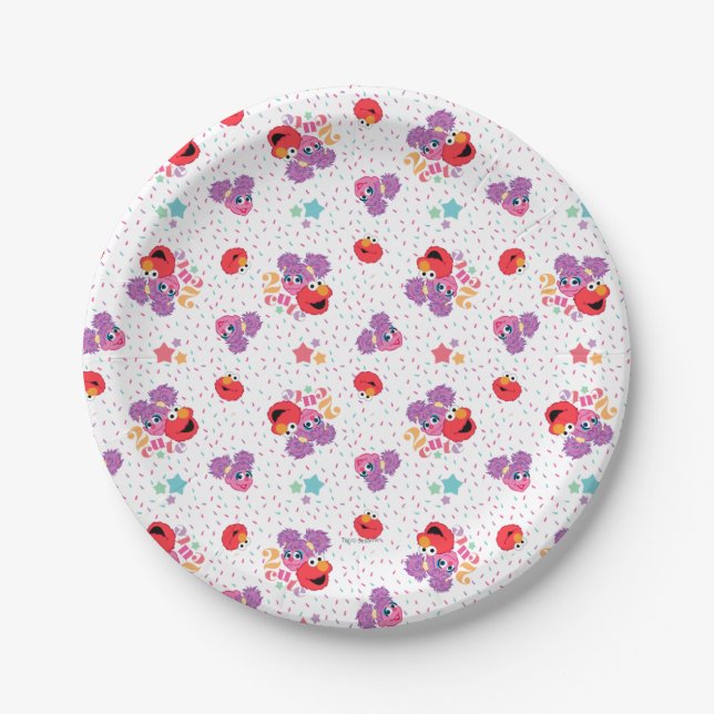 Abby And Elmo 2 Cute Pattern Paper Plate (Front)