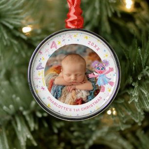 Abby Cadabby Baby's 1st Christmas Photo Metal Tree Decoration