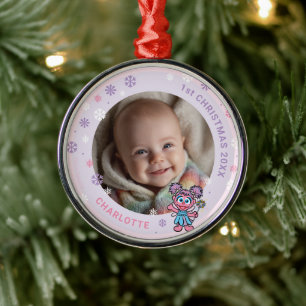 Abby Cadabby Baby's 1st Christmas Photo Metal Tree Decoration