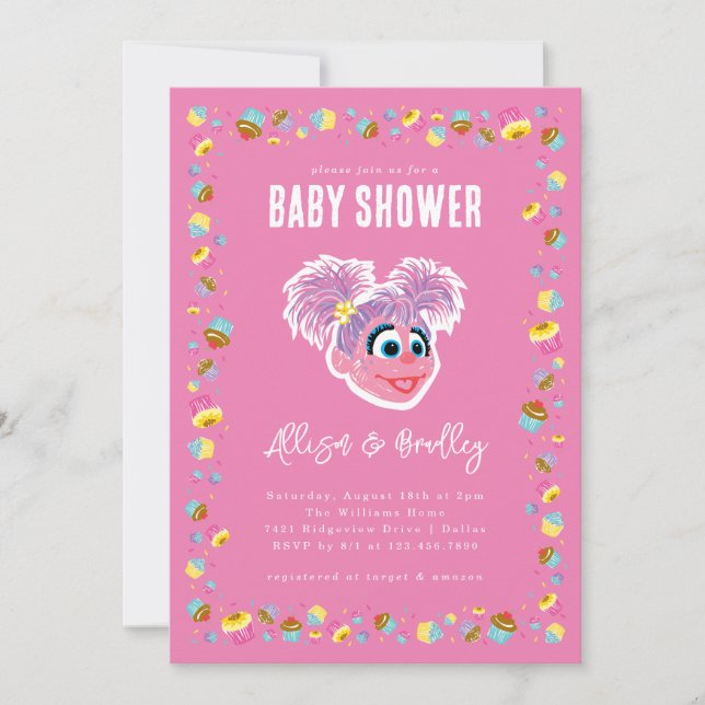 Abby Cadabby Pink Baby Shower Confetti Invitation (Front)