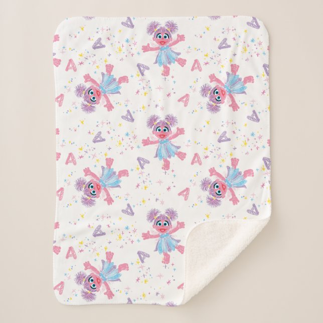 Abby Cadabby Sparkle Pattern Sherpa Blanket (Front)
