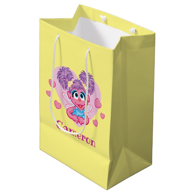 Abby Cadabby Valentine Hearts Graphic Medium Gift Bag (Front Angled)