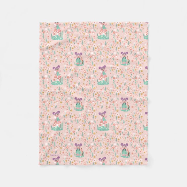 Abby Cadabby | Woodland Flower Pattern Fleece Blanket (Front)