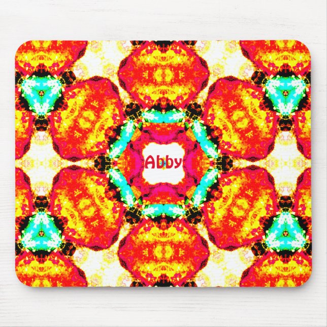 ABBY ~ Colorful Abstract Pattern ~ Personalized  Mouse Pad (Front)