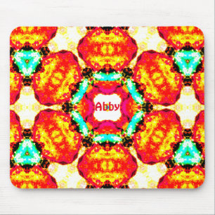 ABBY ~ Colourful Abstract Pattern ~ Personalised Mouse Pad