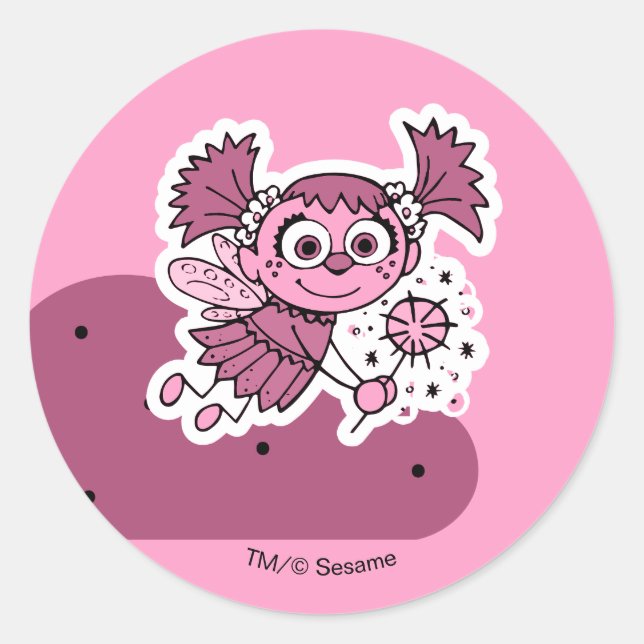 Abby Doodley Cloud Pattern Classic Round Sticker (Front)