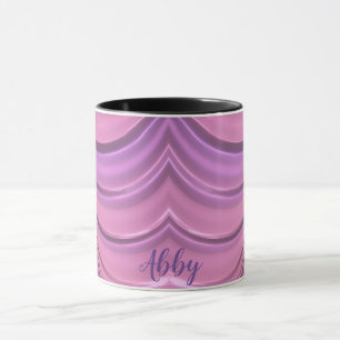 ABBY ~ GLOSSY 3D Zany Pink Mauve Fractal ~ Mug