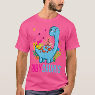 Abbysaurus Personalised Name Abby Dino Dinosaur Bi T-Shirt