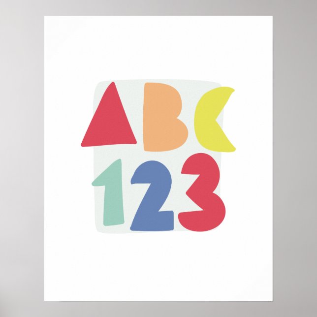 ABC 123 children's nursery colorful Poster (Front)
