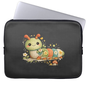 ABC 123 Heartbeat Funny Cute Caterpillar Crochet  Laptop Sleeve