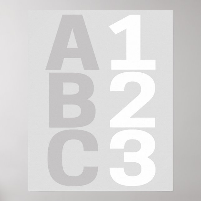 ABC 123 Poster Alphabet Numbers (Front)