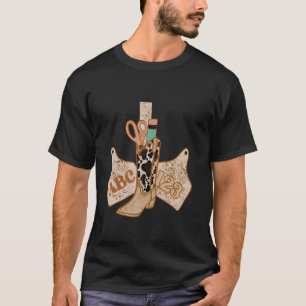ABC 123 Western Cowgirl Teacher Back To School Tea T-Shirt