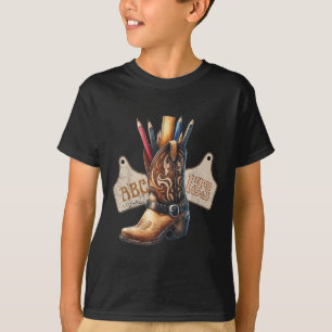 Abc 123 Western Teacher Life Cowboy Cowgirl Teachi T-Shirt