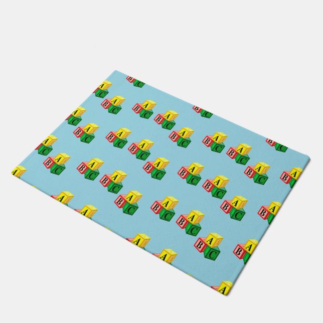 abc alphabet blocks doormat (Angled)