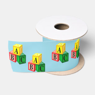 abc alphabet blocks satin ribbon