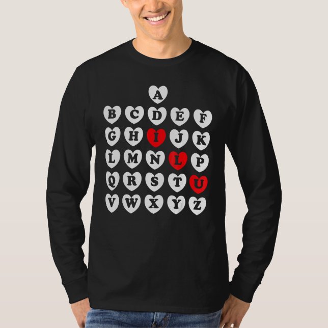 Abc Alphabet English Teacher Valentine S Day Abc H T-Shirt (Front)