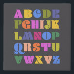 ABC Alphabet Faux Wrapped Canvas Print<br><div class="desc">An colourful alphabet design in a retro typeface. Fun and stylish wall decor designed to help kid's learn their ABCs.</div>