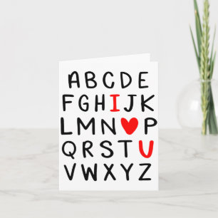 Abc Alphabet I Love You Englieacher Valentines  Card