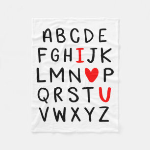 Abc Alphabet I Love You Englieacher Valentines Fleece Blanket