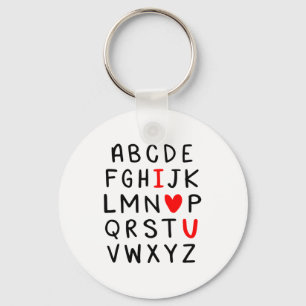 Abc Alphabet I Love You Englieacher Valentines  Key Ring