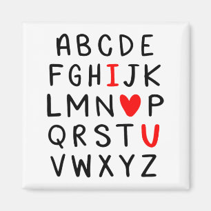 Abc Alphabet I Love You Englieacher Valentines  Magnet