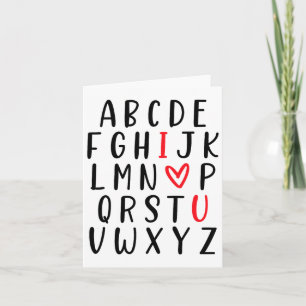 Abc Alphabet I Love You English Teacher Valentines Card