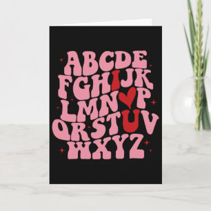 Abc Alphabet I Love You English Teacher Valentines Card