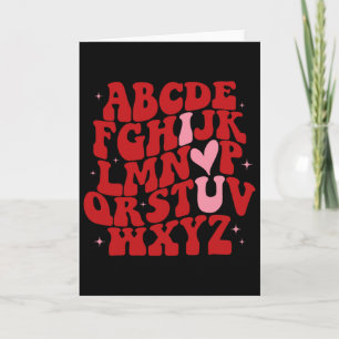 Abc Alphabet I Love You English Teacher Valentines Card
