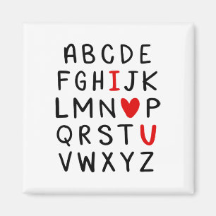 Abc Alphabet I Love You English Teacher Valentines Magnet