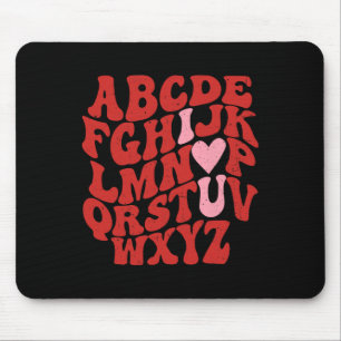 Abc Alphabet I Love You English Teacher Valentines Mouse Pad