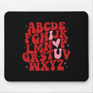 Abc Alphabet I Love You English Teacher Valentines Mouse Pad