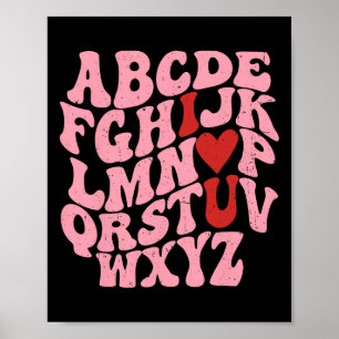 Abc Alphabet I Love You English Teacher Valentines Poster