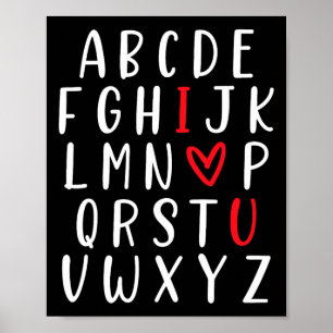 Abc Alphabet I Love You English Teacher Valentines Poster