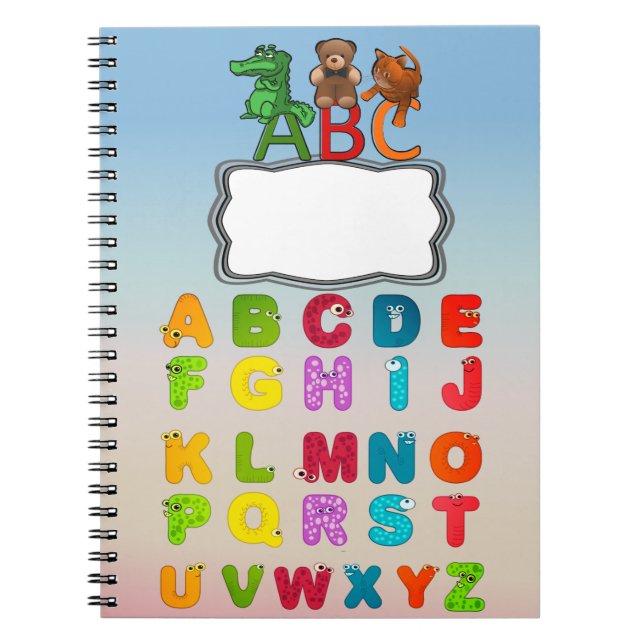 ABC Alphabet Letters Custom Spiral Notebook (Front)
